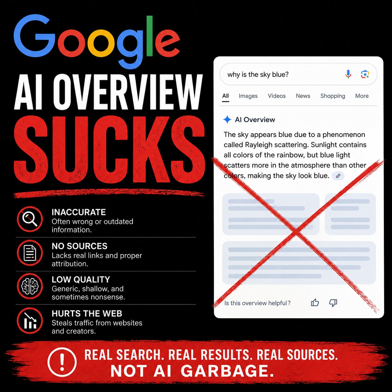 google ai overview sucks