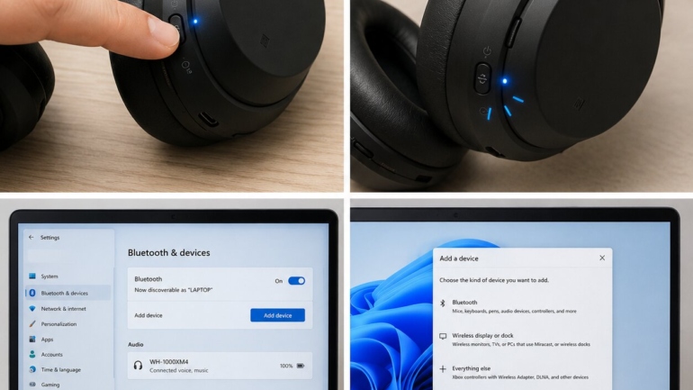 How to Connect Sony WH-1000XM4 to Laptop