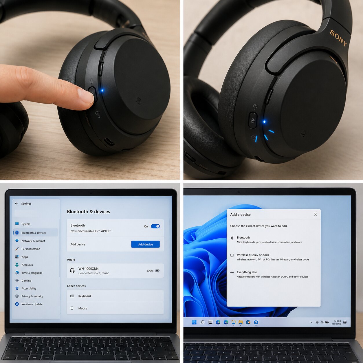 How to Connect Sony WH-1000XM4 to Laptop